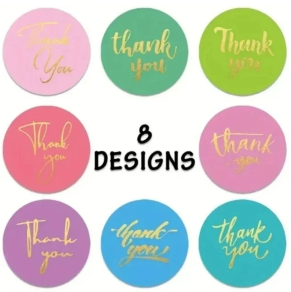 500 Pieces Roll Thank You Sealing Sticker